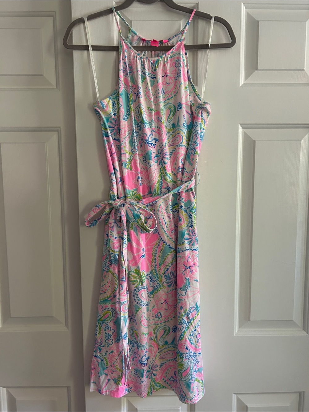 Lily Pulitzer Pink Halter Belted Sundress